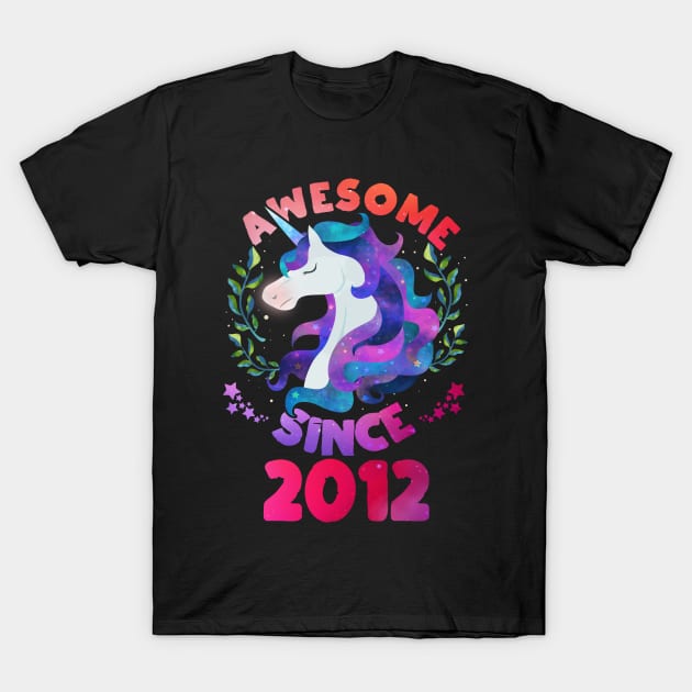 Cute Awesome Unicorn Since 2012 Funny Gift T-Shirt by saugiohoc994